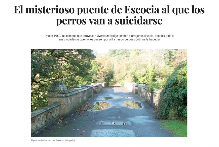 El puente de los suicidios caninos en Escocia